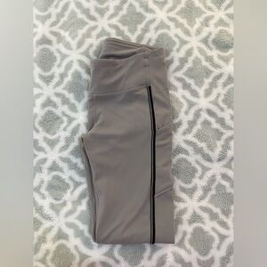 Gray Leggings with Black Stripe